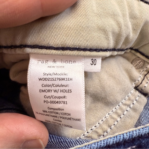 Women's RAG & BONE Rosa Mid Rise Boyfriend Distressed Jeans Size 30 - Picture 5 of 13